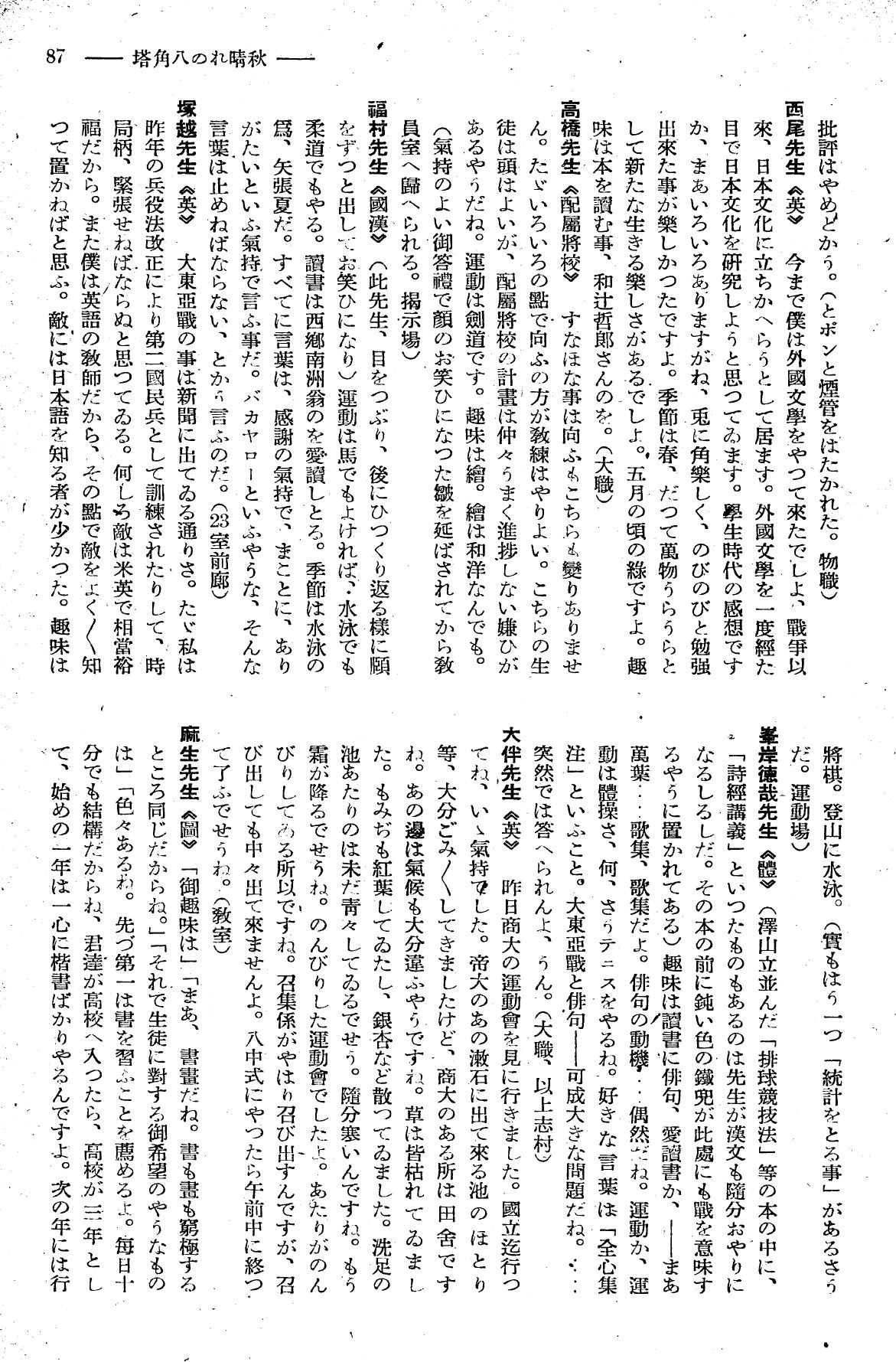 報國団雑誌 第19号 152 教師ぶら下がり取材 秋晴れの八角塔02.jpg