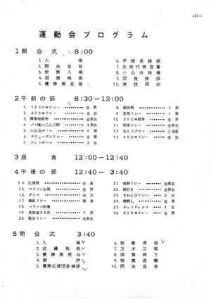 1970年寒菊祭プログラム 運動会プログラム.jpg